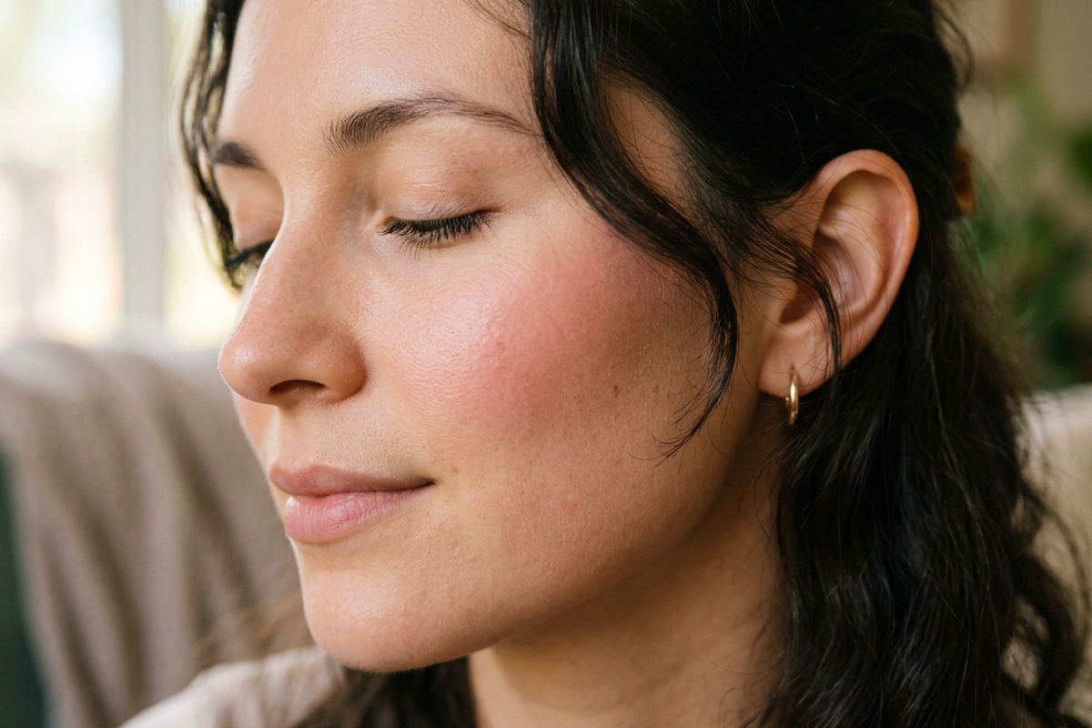 Naturally contoured cheekbones after facial fat transfer at Kensington Cosmetic Clinic