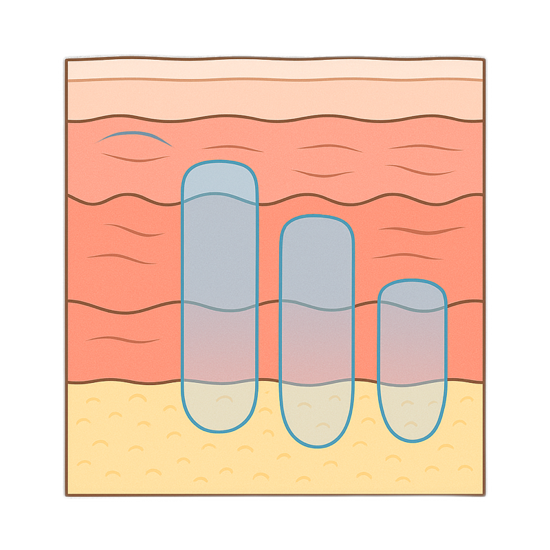 Inside a chemical peel, anatomical illustration
