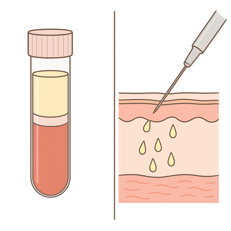 Inside PRP therapy, anatomical illustration